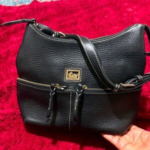 Dooney & Bourke Black Pebbled Leather Shoulder Bag